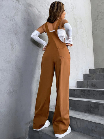 1pc Flap Pocket Overalls