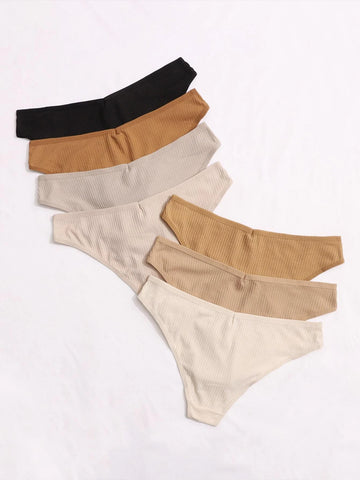 7pack Solid Rib Panty