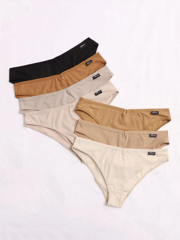 7pack Solid Rib Panty