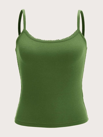 EZwear Solid Rib-knit Cami Top