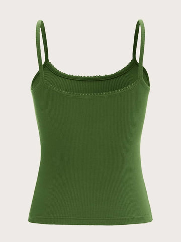 EZwear Solid Rib-knit Cami Top