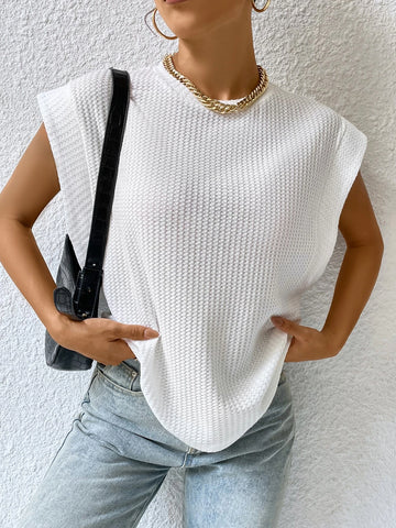 Rib-knit Solid Tee