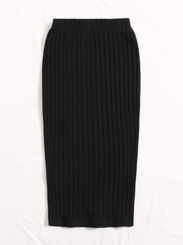 Split Hem Patch Detail Skirt