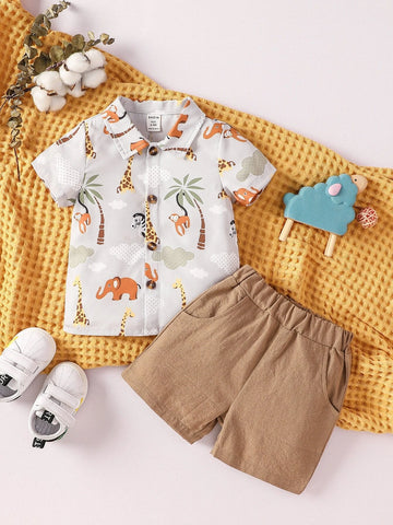 Baby Cartoon Graphic Shirt & Shorts