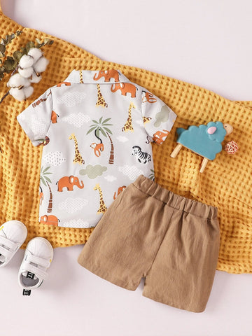 Baby Cartoon Graphic Shirt & Shorts