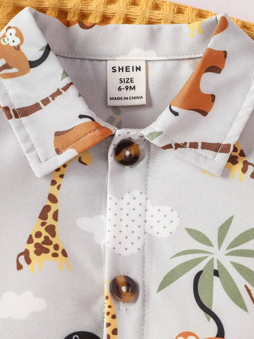 Baby Cartoon Graphic Shirt & Shorts