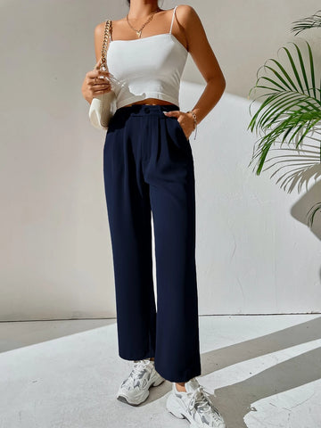 High Waist Pocket Detail Pants