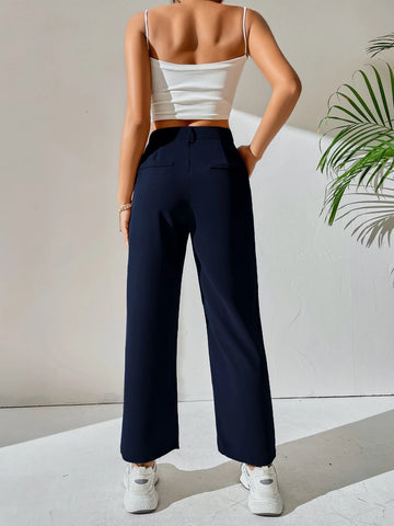 High Waist Pocket Detail Pants