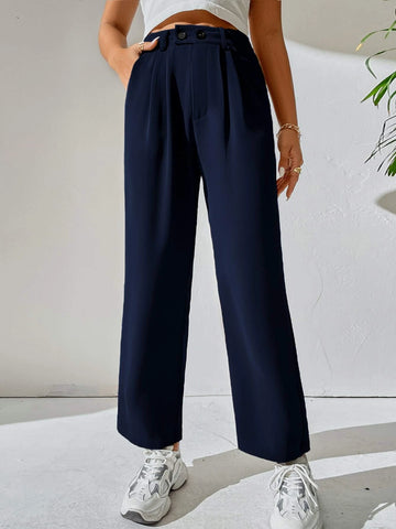High Waist Pocket Detail Pants