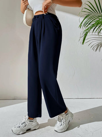 High Waist Pocket Detail Pants