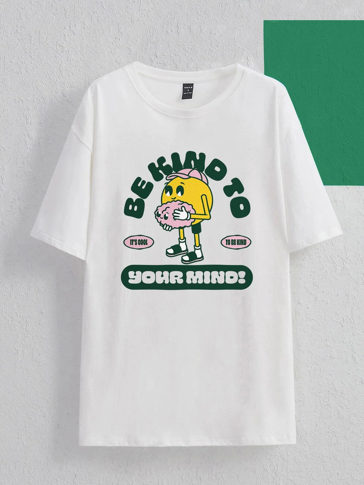 JORD.DESIGNS Slogan & Cartoon Graphic Drop Shoulder Tee