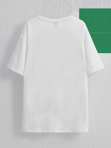 JORD.DESIGNS Slogan & Cartoon Graphic Drop Shoulder Tee