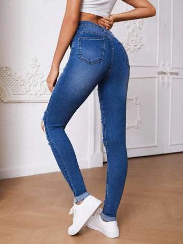 Tall High Waist Ripped Skinny Jeans