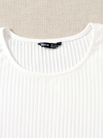 EZwear Solid Rib-knit Top
