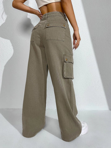 Flap Pocket Cargo Jeans
