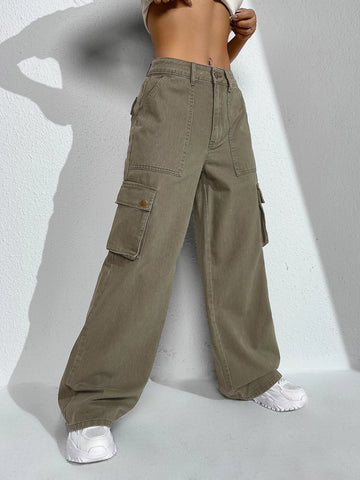 Flap Pocket Cargo Jeans