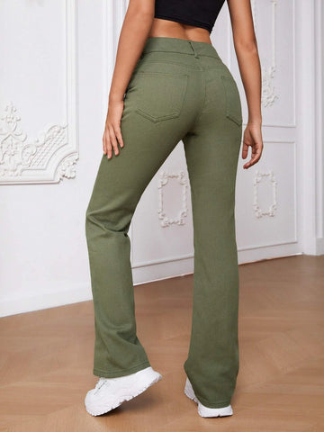 Tall Flap Pocket Seam Detail Flare Leg Jeans
