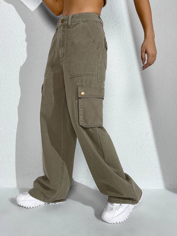 Flap Pocket Cargo Jeans