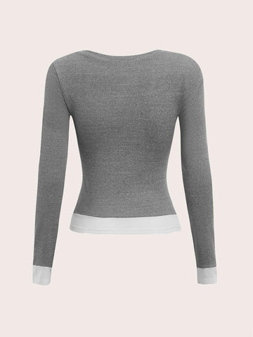 ROMWE STPL 2 In 1 Ribbed Tee