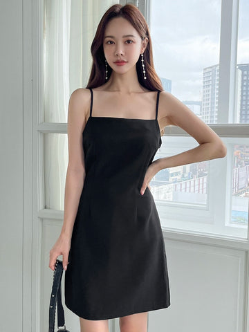 DAZY Solid Cami Dress Without Cardigan