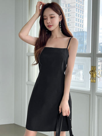 DAZY Solid Cami Dress Without Cardigan