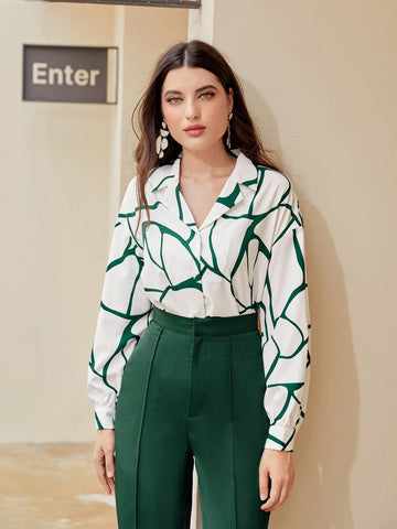 Graphic Print Shirt & Seam Front Pants