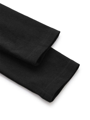 BASICS Solid Rib-knit Notched Neck Tee