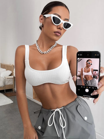 Solid Crop Tank Top
