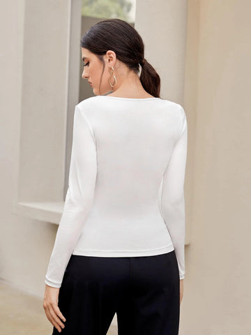 Solid Sweetheart Neck Tee