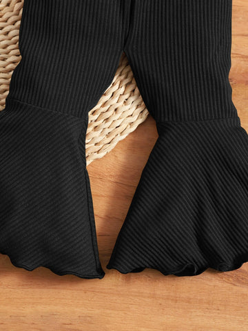 Baby Lettuce Trim Flare Leg Pants