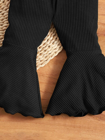 Baby Lettuce Trim Flare Leg Pants