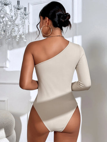 Ruched One Shoulder Tee Bodysuit
