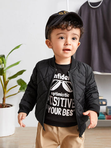 Baby Zip Up Quilted Bomber Jacket