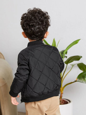 Baby Zip Up Quilted Bomber Jacket