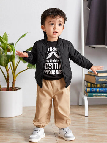 Baby Zip Up Quilted Bomber Jacket