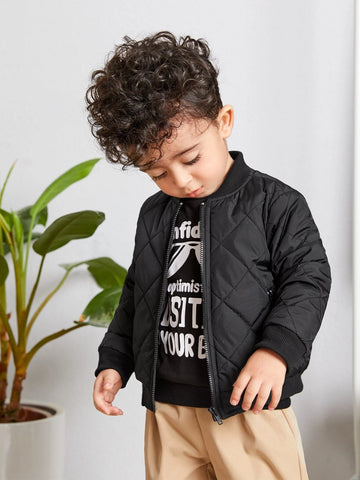 Baby Zip Up Quilted Bomber Jacket