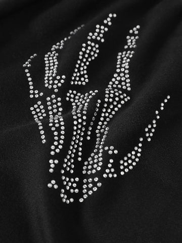 Rhinestone Skeleton Pattern Sweatpants