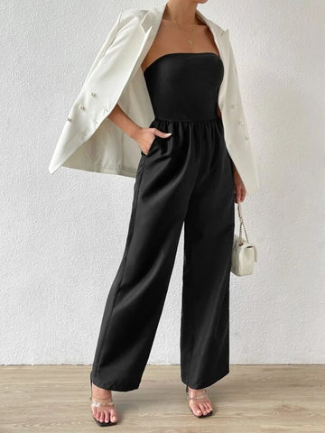 Slant Pocket Tube Jumpsuit
