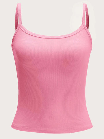 EZwear Solid Rib-knit Cami Top