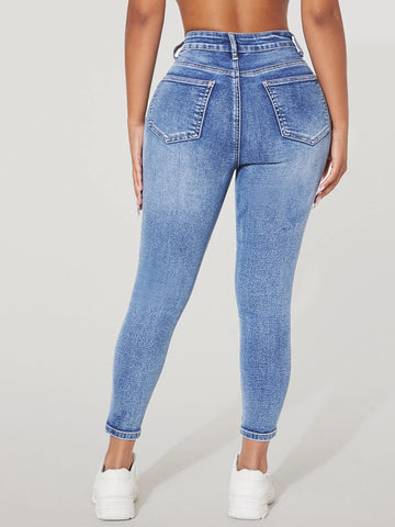 PETITE Solid Skinny Jeans