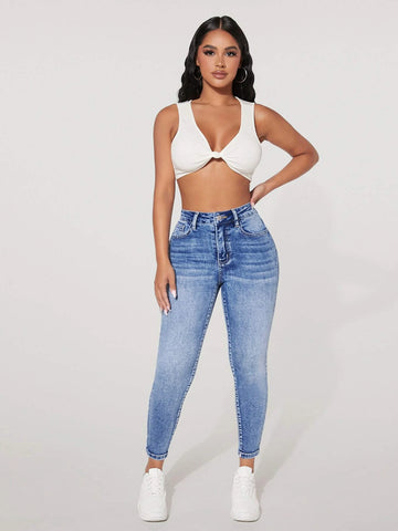 PETITE Solid Skinny Jeans