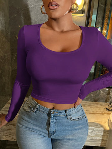 SXY Scoop Neck Crop Tee