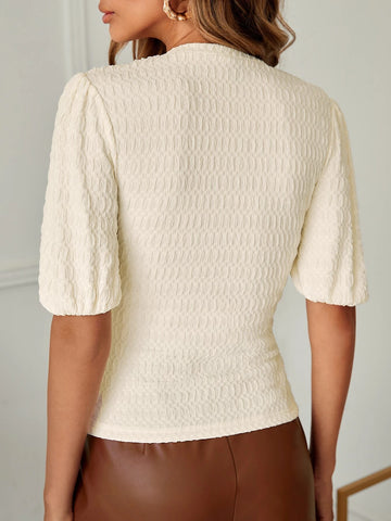 Solid Puff Sleeve Tee