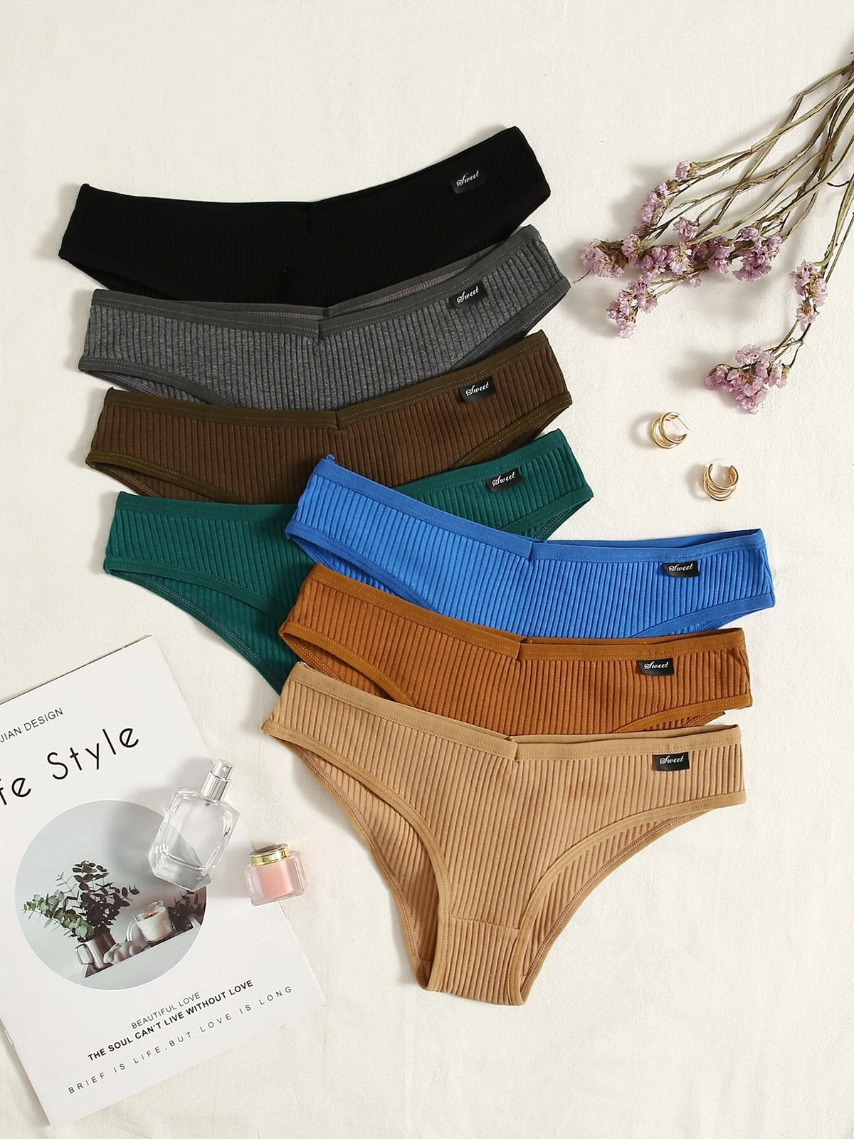 7pack Solid Rib Panty