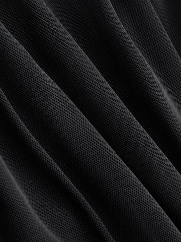 Off Shoulder Ruched Mesh Top