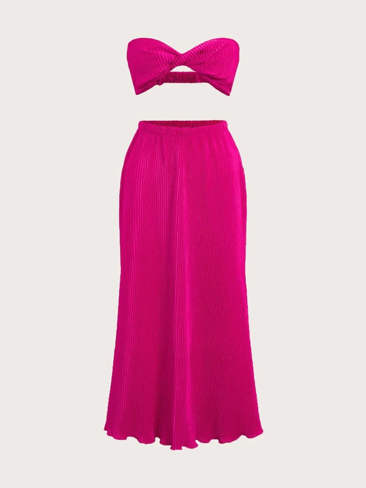 ICON Twist Front Tube Crop Top & Skirt