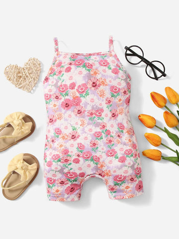 Baby Allover Floral Print Cami Romper