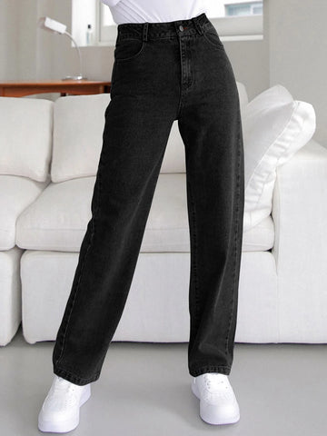 DAZY High Waisted Straight Leg Jeans