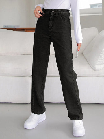 DAZY High Waisted Straight Leg Jeans