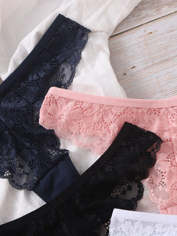 6pack Floral Lace Thong Set